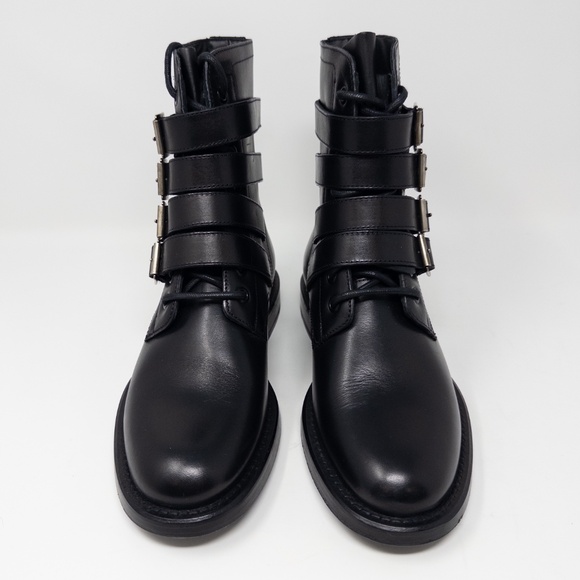 Yves Saint Laurent Black Leather Ranger Boots size 37 EU - Picture 2 of 7